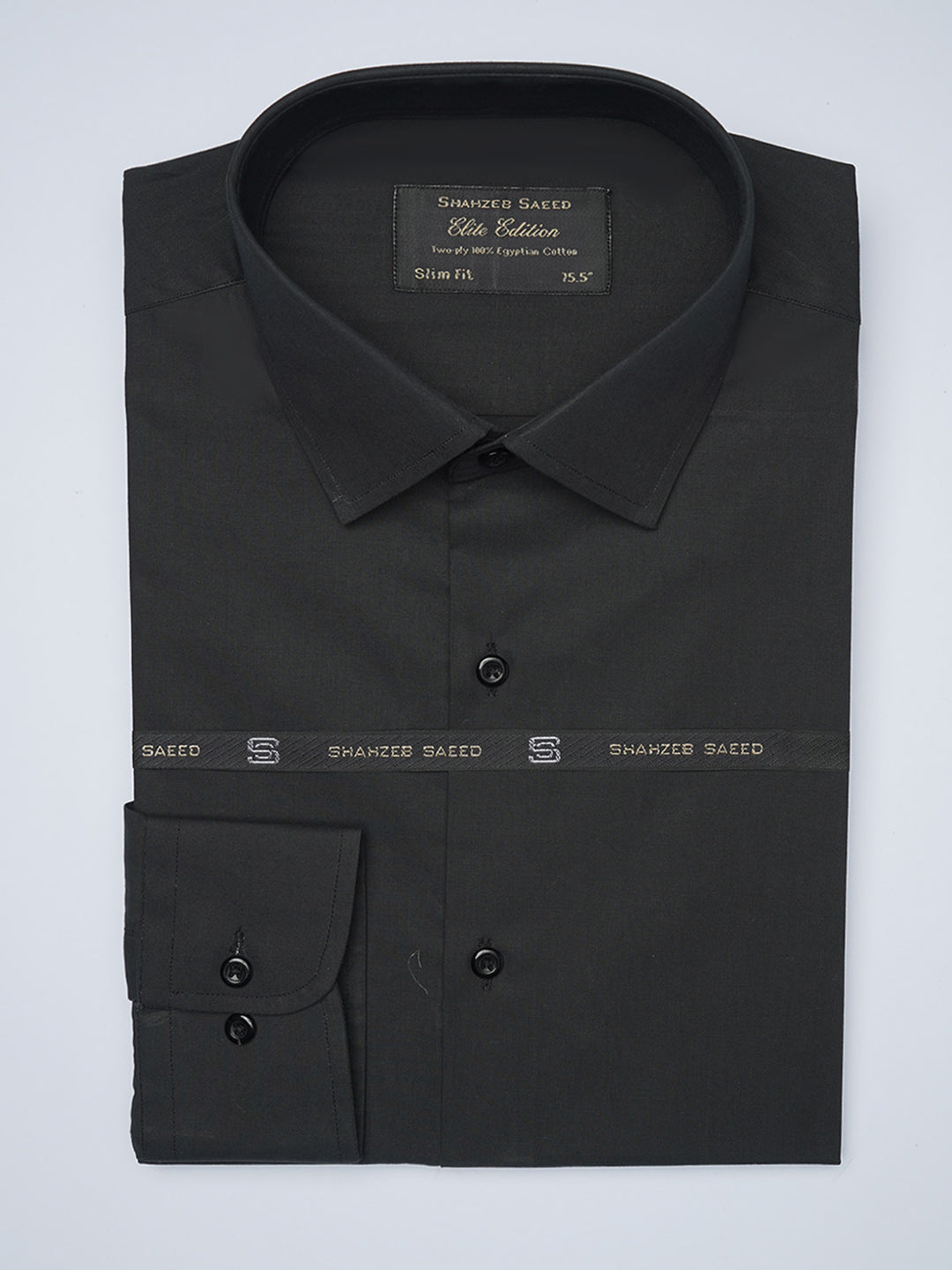 Black Plain, Elite Edition, Cutaway Collar Men’s Formal Shirt  (FS-1444)