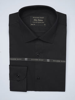 Black Plain, Elite Edition, Cutaway Collar Men’s Formal Shirt  (FS-1447)