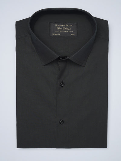 Black Plain, Elite Edition, French Collar Men’s Formal Shirt  (FS-1453)