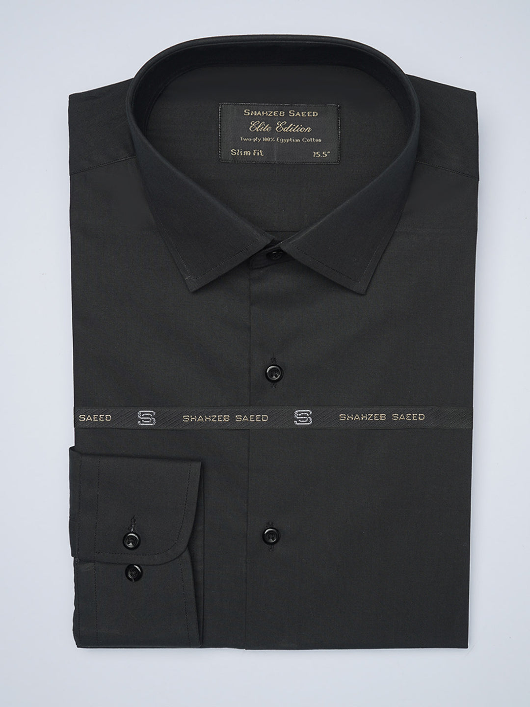 Black Plain, Elite Edition, French Collar Men’s Formal Shirt  (FS-1453)