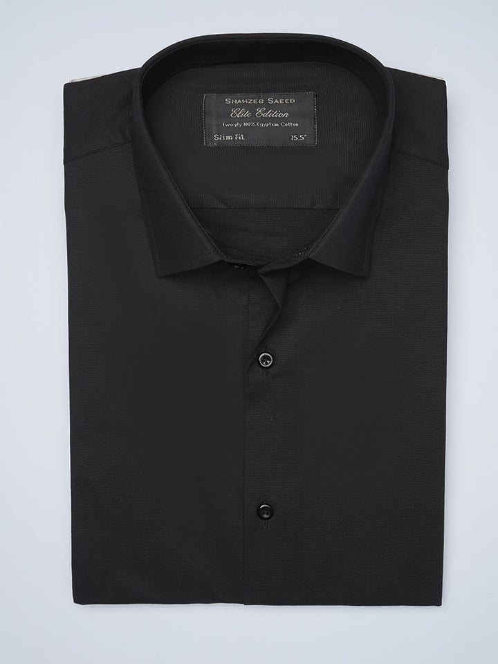 Black Plain, Elite Edition, Cutaway Collar Men’s Formal Shirt  (FS-1454)