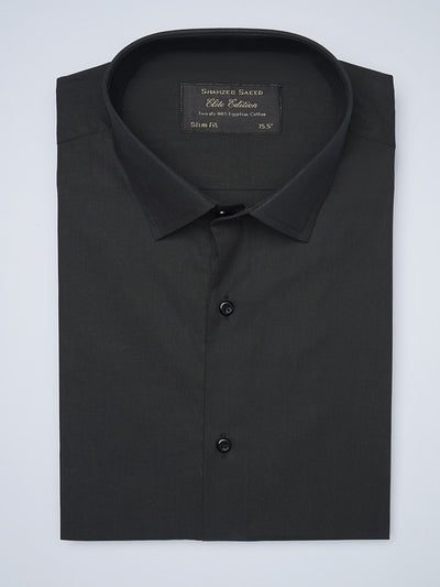 Black Plain, Elite Edition, French Collar Men’s Formal Shirt  (FS-1455)