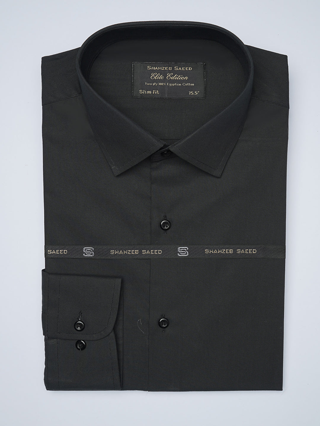 Black Plain, Elite Edition, Cutaway Collar Men’s Formal Shirt  (FS-1456)