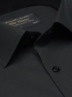 Black Plain, Elite Edition, Cutaway Collar Men’s Formal Shirt  (FS-1456)