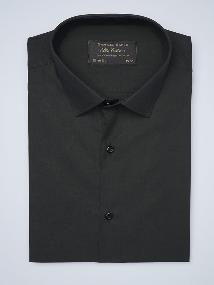 Black Plain, Elite Edition, French Collar Men’s Formal Shirt  (FS-1459)