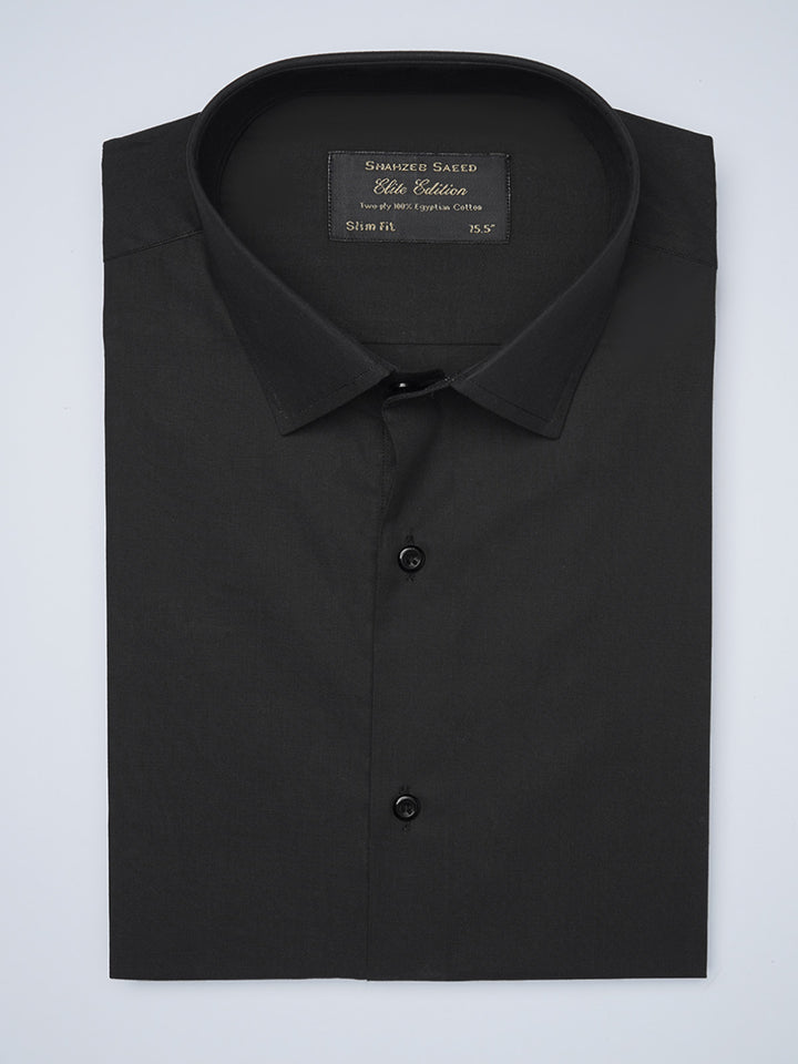 Black Plain, Elite Edition, French Collar Men’s Formal Shirt  (FS-1460)