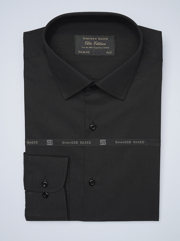 Black Plain, Elite Edition, French Collar Men’s Formal Shirt  (FS-1460)