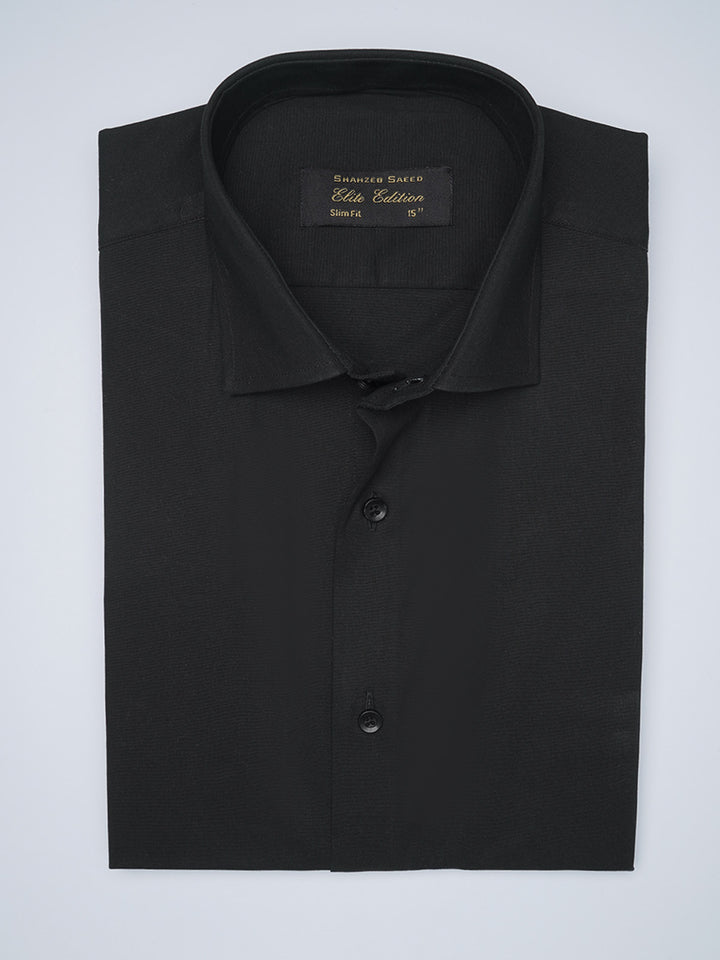 Black Plain, Elite Edition, Cutaway Collar Men’s Formal Shirt  (FS-1463)