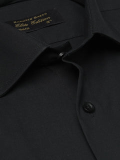 Black Plain, Elite Edition, Cutaway Collar Men’s Formal Shirt  (FS-1465)
