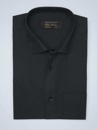 Black Plain, Elite Edition, Cutaway Collar Men’s Formal Shirt  (FS-1467)