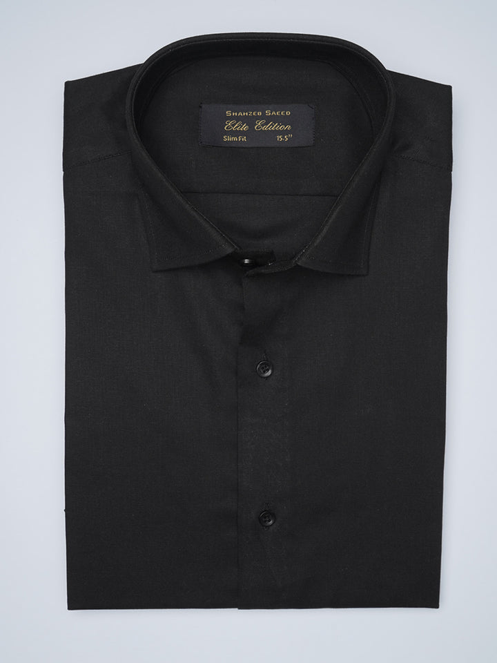 Black Plain, Elite Edition, Cutaway Collar Men’s Formal Shirt  (FS-1469)