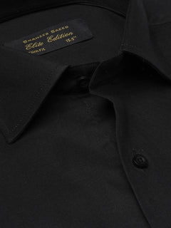 Black Plain, Elite Edition, Cutaway Collar Men’s Formal Shirt  (FS-1469)