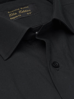 Black Plain, Elite Edition, Cutaway Collar Men’s Formal Shirt (FS-1470)