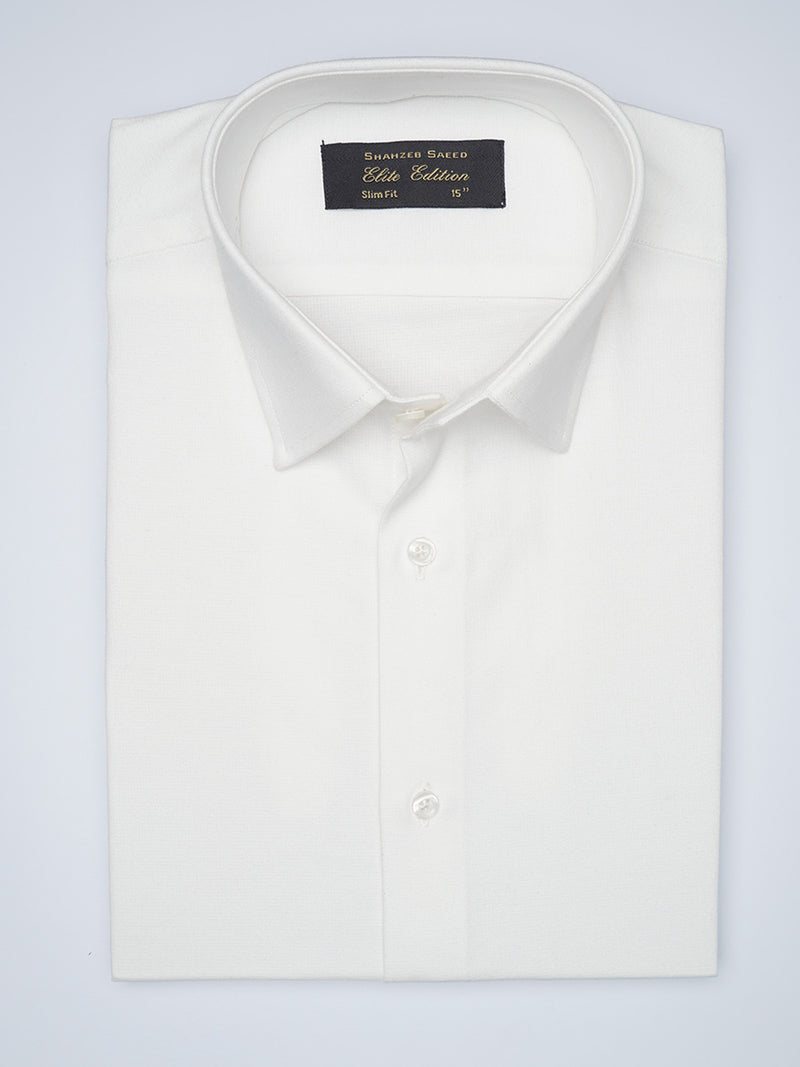 White Self, Elite Edition, French Collar Men’s Formal Shirt  (FS-1474)