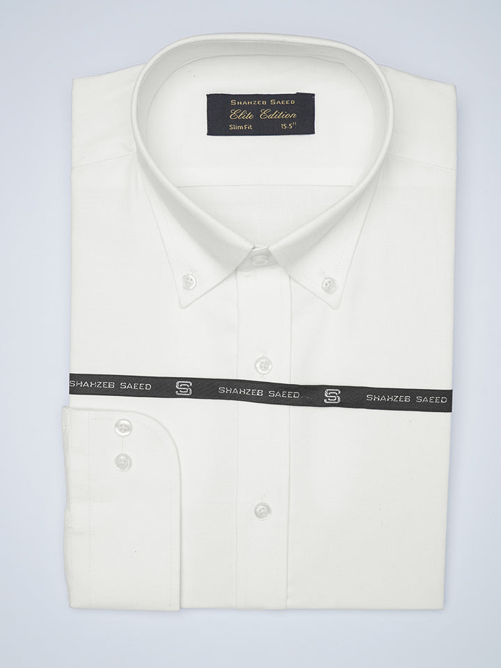 White Button Down Plain, Elite Edition, Men’s Formal Shirt  (FS-1477)