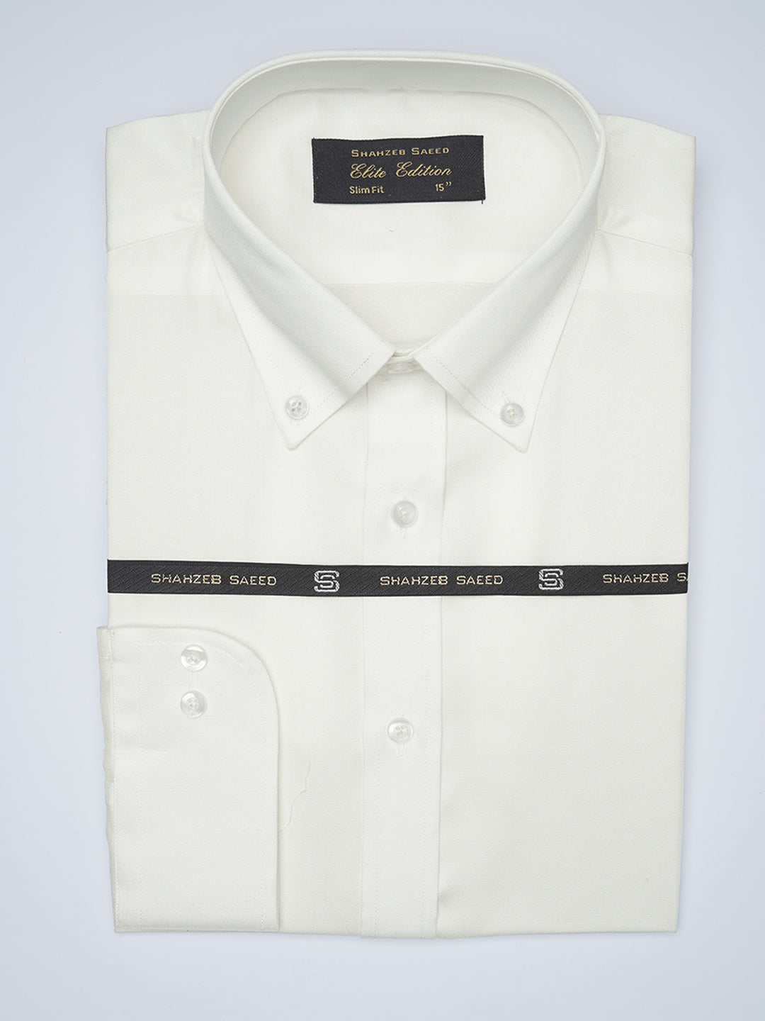 White Button Down Plain, Elite Edition, Men’s Formal Shirt  (FS-1479)