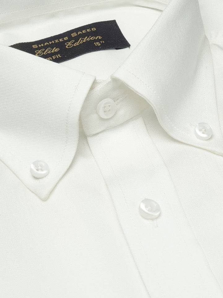 White Button Down Plain, Elite Edition, Men’s Formal Shirt  (FS-1479)