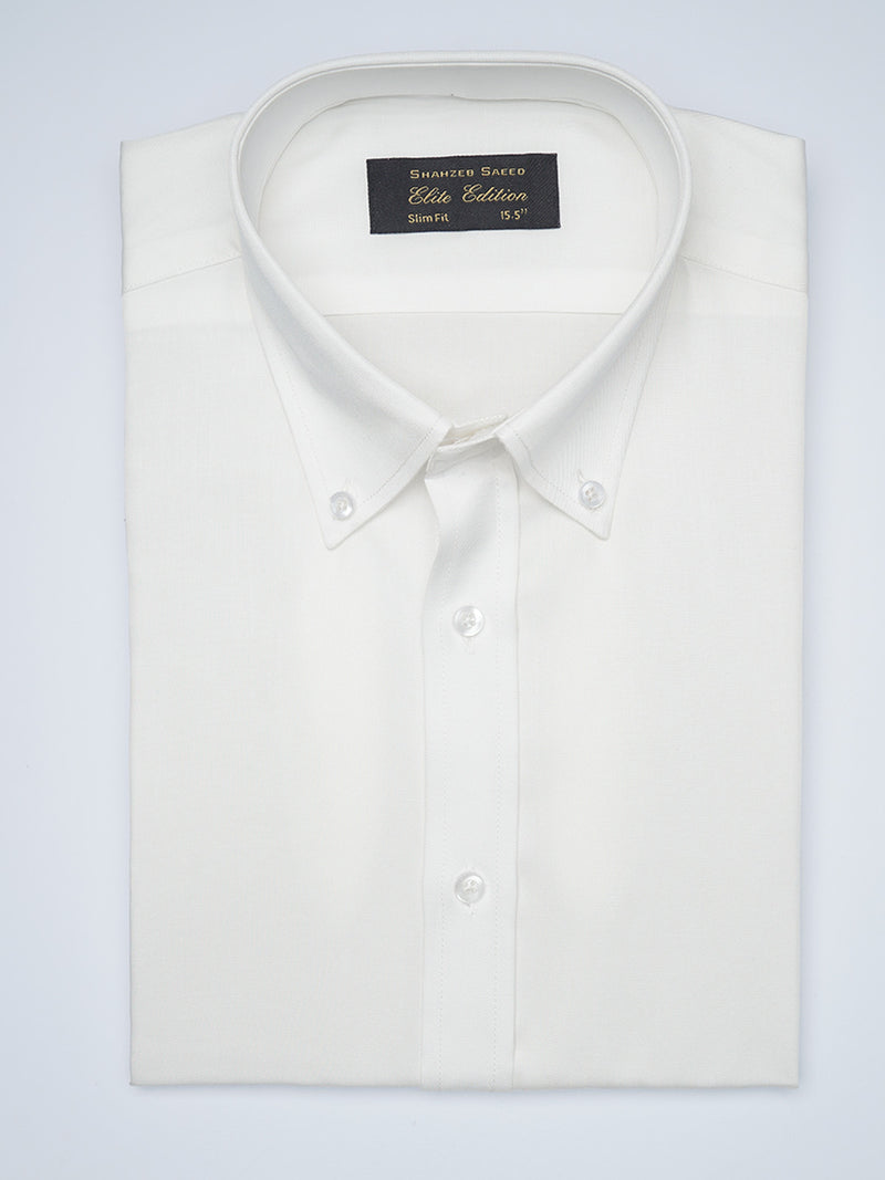 White Button Down Plain, Elite Edition, Men’s Formal Shirt  (FS-1480)