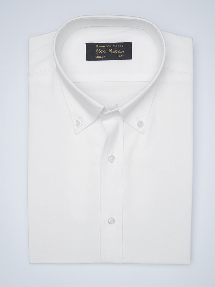 White Button Down Self, Elite Edition, Men’s Formal Shirt  (FS-1481)