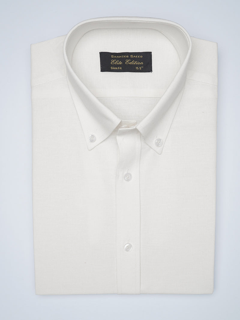 White Button Down Self, Elite Edition, Men’s Formal Shirt  (FS-1483)