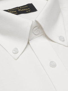 White Button Down Self, Elite Edition, Men’s Formal Shirt  (FS-1483)