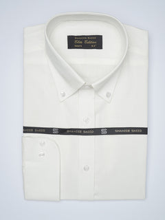 White Button Down Self, Elite Edition, Men’s Formal Shirt  (FS-1485)