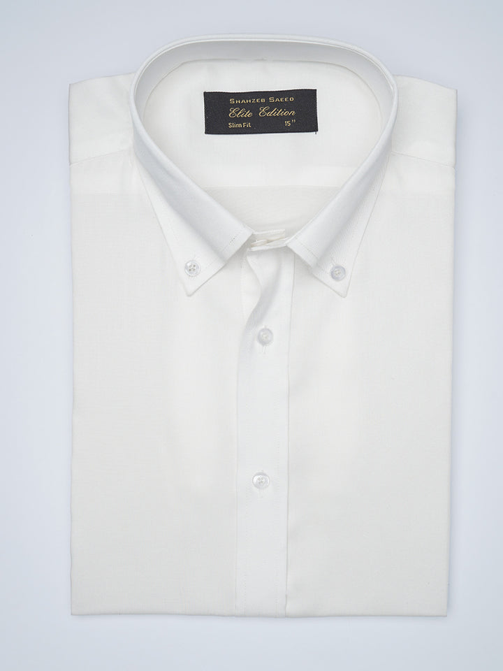 White Button Down Plain, Elite Edition, Men’s Formal Shirt  (FS-1487)