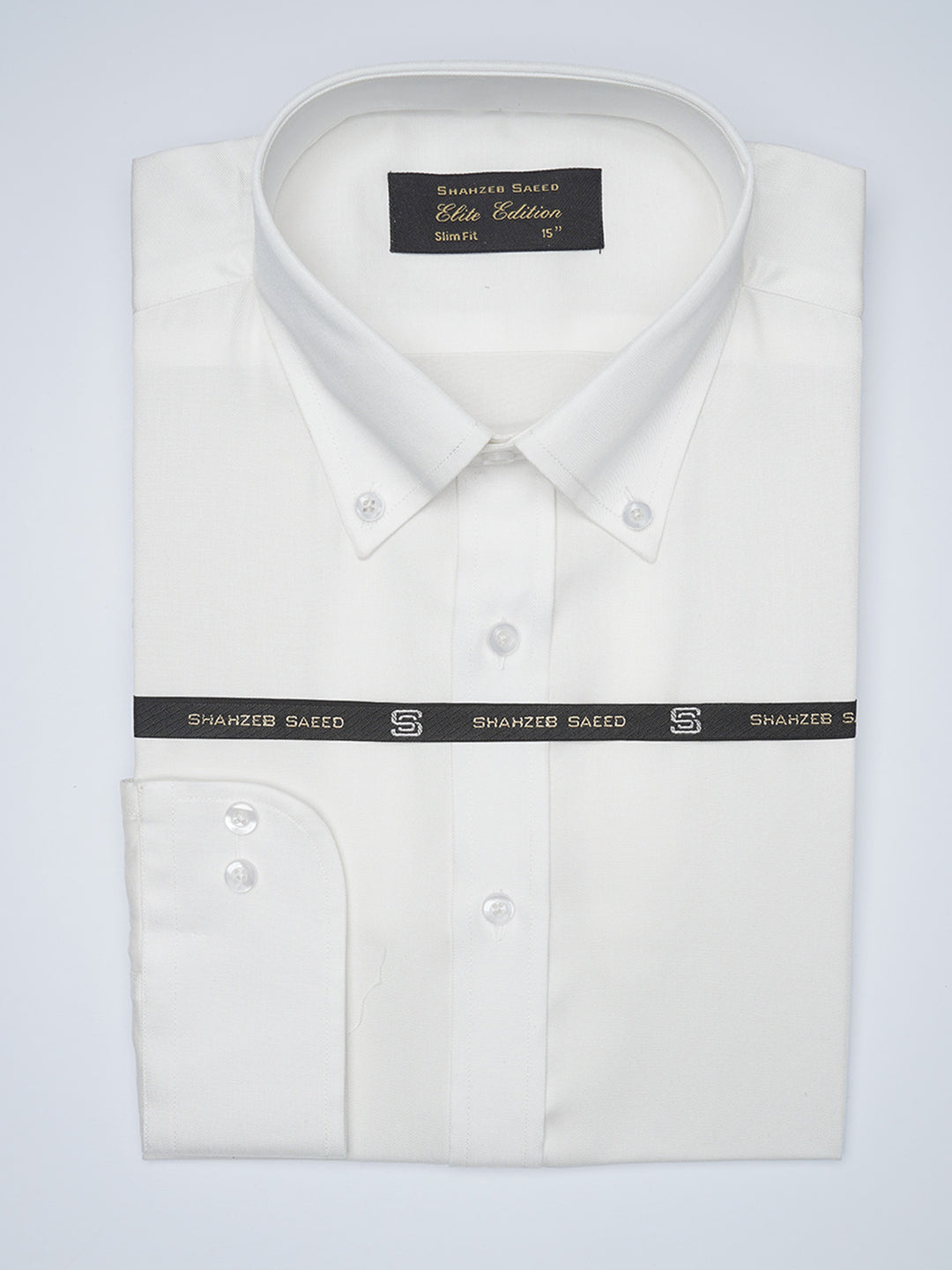 White Button Down Plain, Elite Edition, Men’s Formal Shirt  (FS-1487)