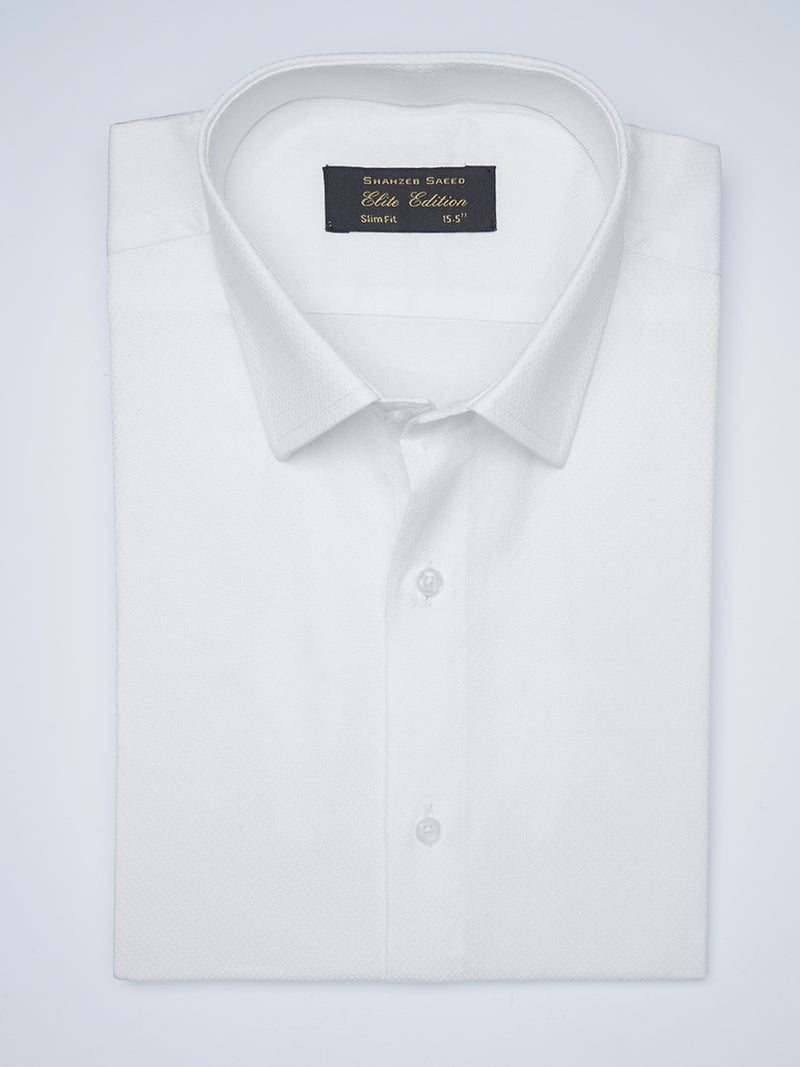 White Self, French Collar, Elite Edition, Men’s Formal Shirt  (FS-1498)