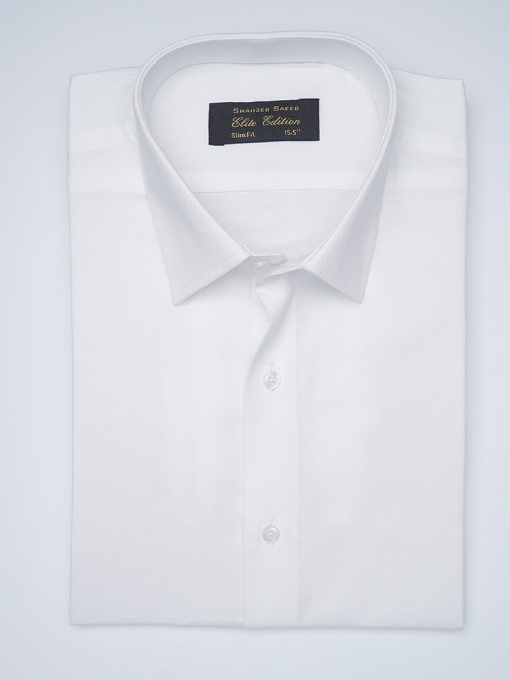 White Self, French Collar, Elite Edition, Men’s Formal Shirt  (FS-1503)