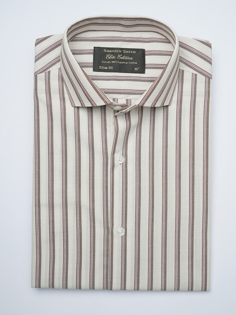 Multi Color Self Striped, Elite Edition, Cutaway Collar Men’s Formal Shirt (FS-1504)