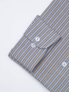 Blue & Yellow Self Striped, Elite Edition, Cutaway Collar Men’s Formal Shirt (FS-1505)