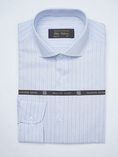 Light Blue Self Striped, Elite Edition, Cutaway Collar Men’s Formal Shirt (FS-1506)