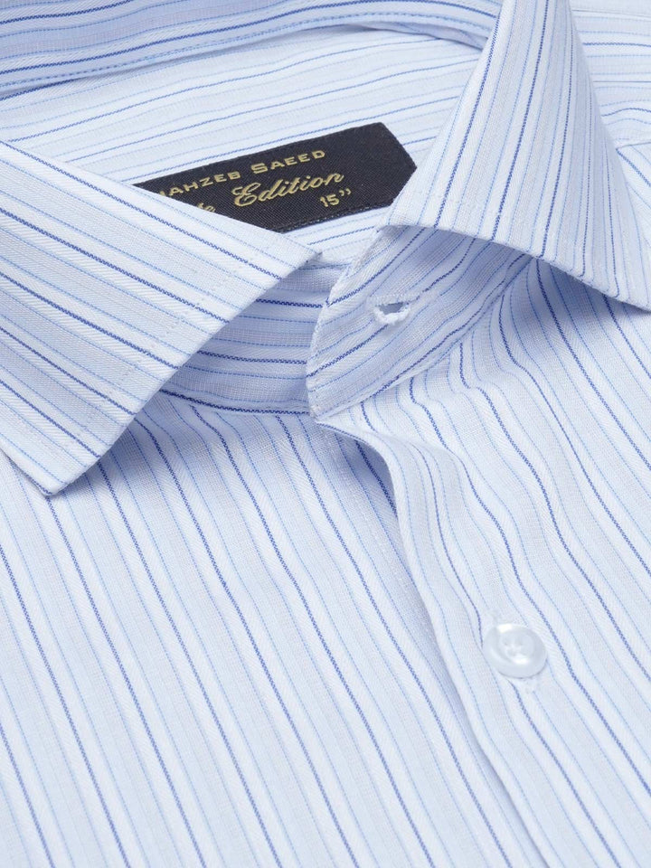 Light Blue Self Striped, Elite Edition, Cutaway Collar Men’s Formal Shirt (FS-1506)