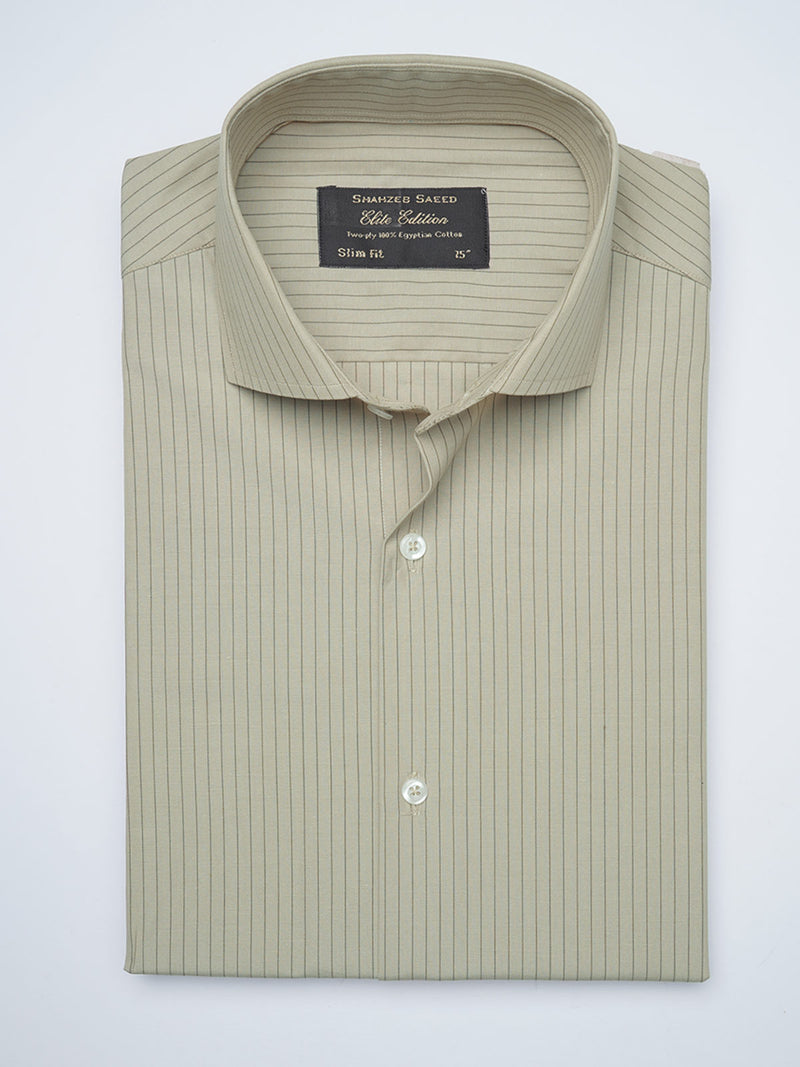Brown Striped, Elite Edition, Cutaway Collar Men’s Formal Shirt (FS-1508)