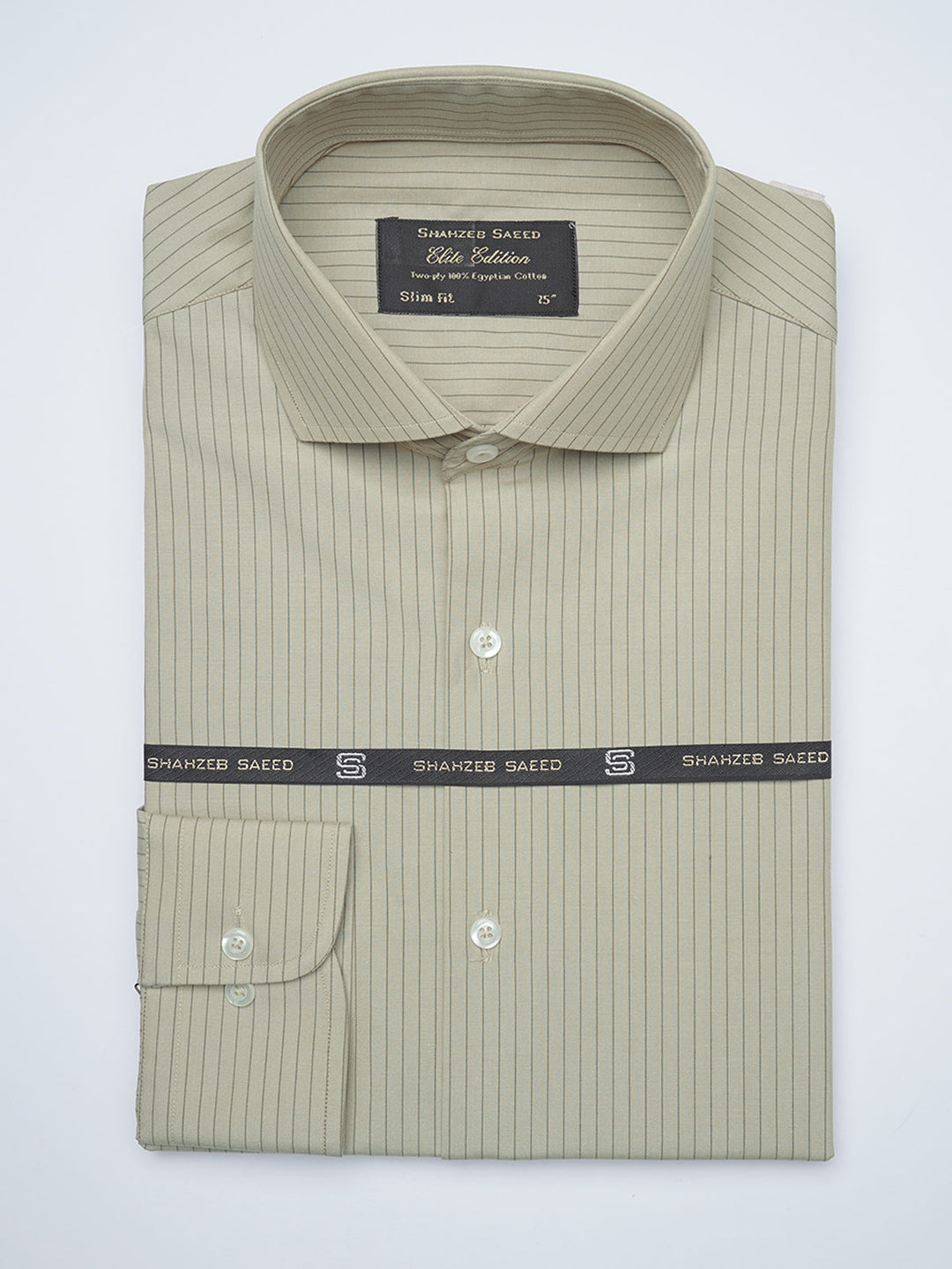 Brown Striped, Elite Edition, Cutaway Collar Men’s Formal Shirt (FS-1508)