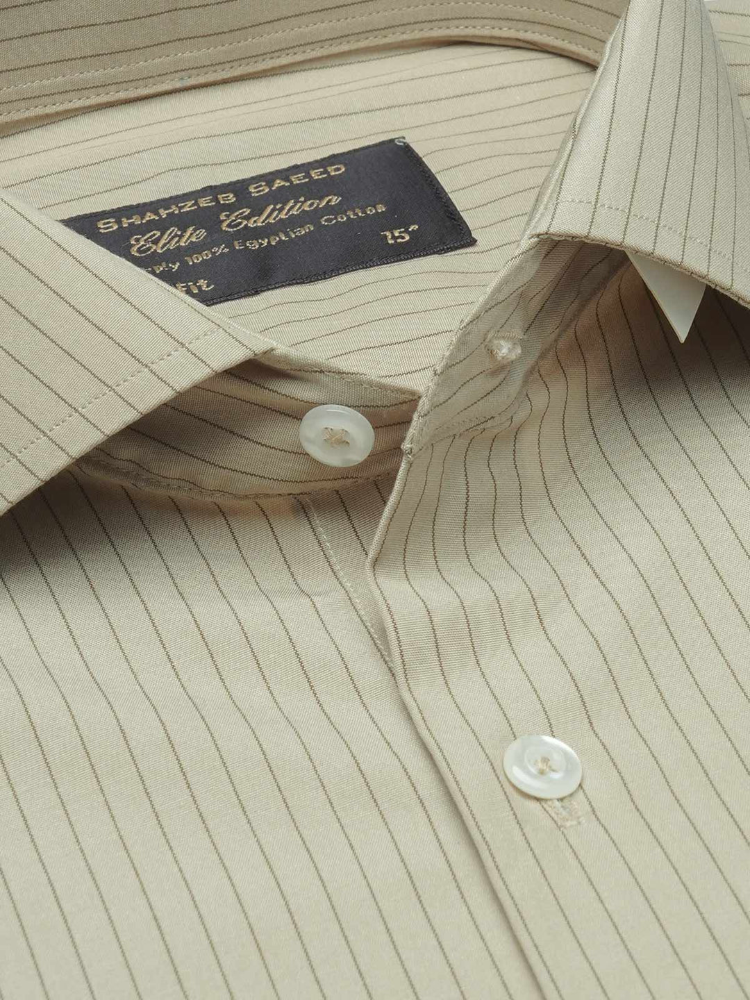 Brown Striped, Elite Edition, Cutaway Collar Men’s Formal Shirt (FS-1508)