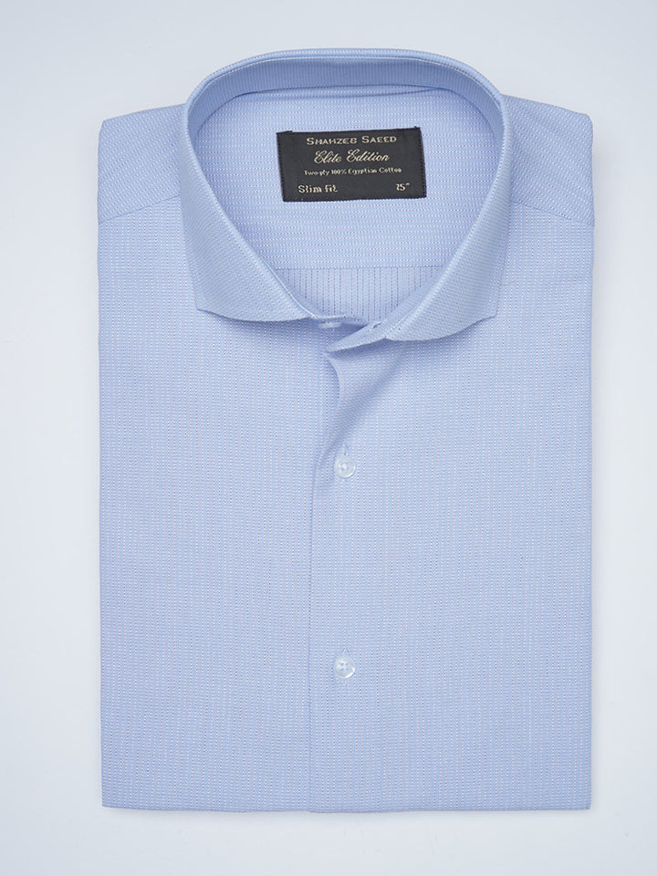 Blue Self Striped, Elite Edition, Cutaway Collar Men’s Formal Shirt (FS-1514)