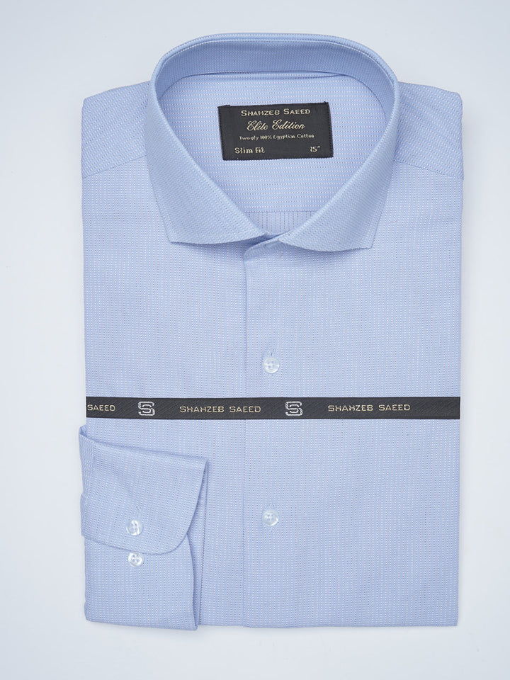 Blue Self Striped, Elite Edition, Cutaway Collar Men’s Formal Shirt (FS-1514)