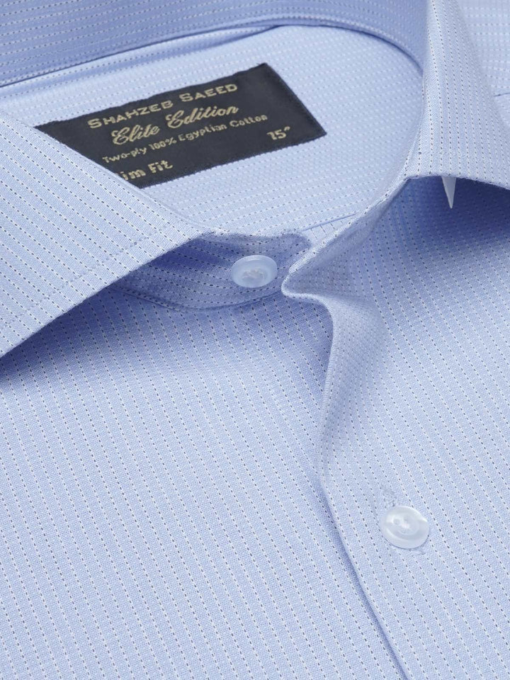 Blue Self Striped, Elite Edition, Cutaway Collar Men’s Formal Shirt (FS-1514)