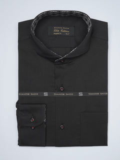 Black Plain, Elite Edition, Cutaway Collar Men’s Designer Formal Shirt (FS-1519)