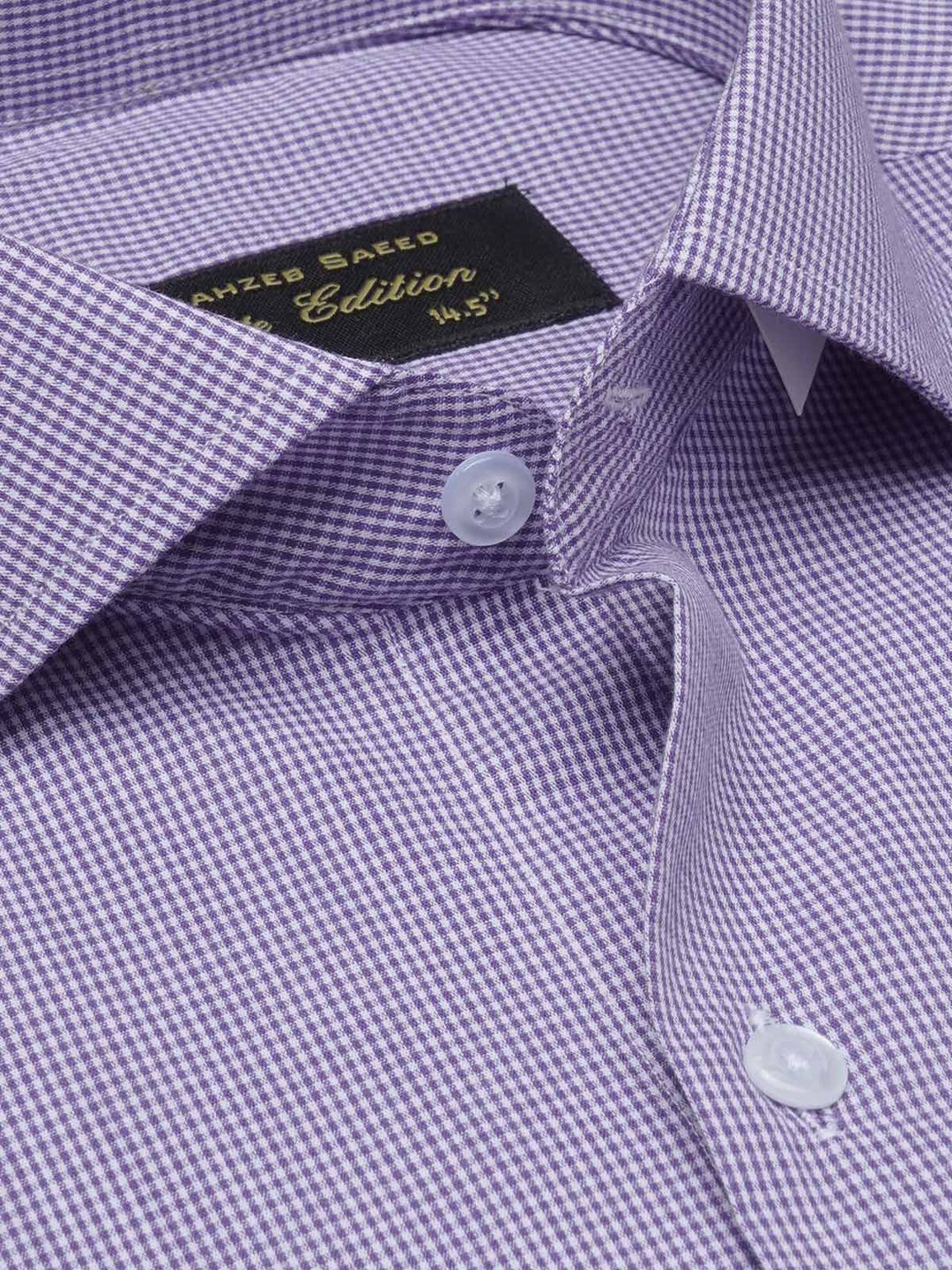 Purple Micro Checkered, Elite Edition, Cutaway Collar Men’s Formal Shirt  (FS-1521)