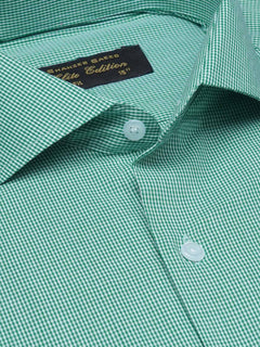 Green Micro Checkered, Elite Edition, Cutaway Collar Men’s Formal Shirt  (FS-1524)