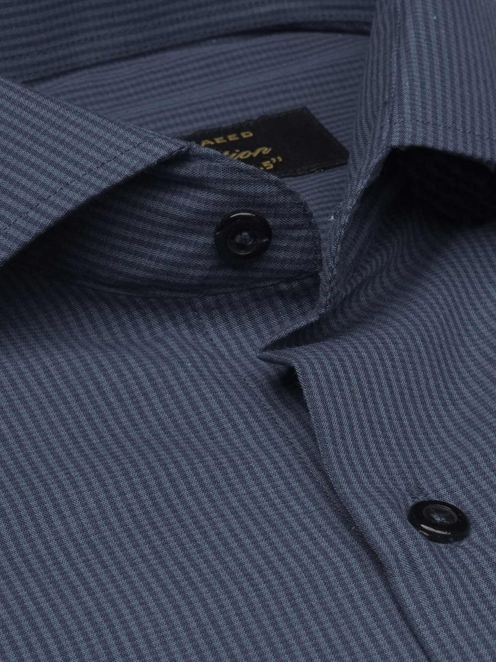 Blue Micro Checkered, Elite Edition, Cutaway Collar Men’s Formal Shirt  (FS-1527)