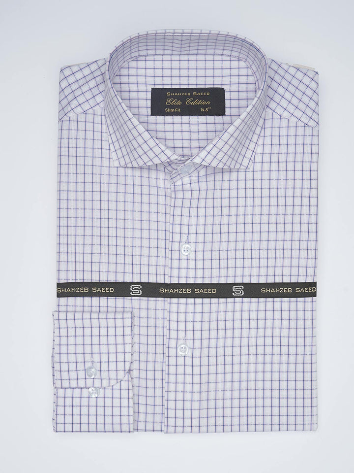 Light Purple Checkered, Elite Edition, Cutaway Collar Men’s Formal Shirt  (FS-1538)