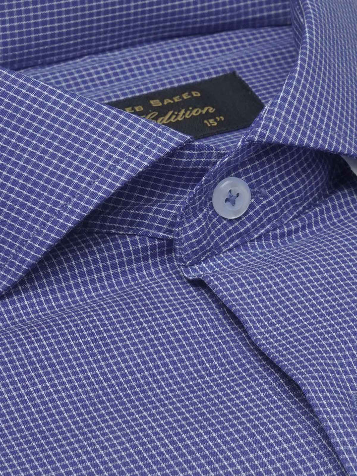 Dark Blue Micro Checkered, Elite Edition, Cutaway Collar Men’s Formal Shirt  (FS-1539)