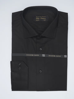 Black Plain, Elite Edition, Cutaway Collar Men’s Formal Shirt  (FS-1544)