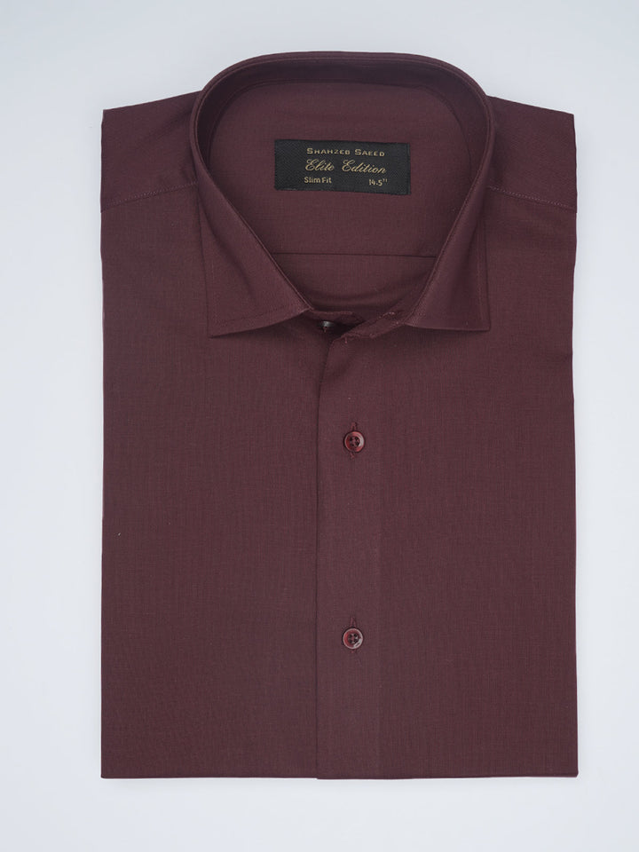 Maroon Plain, Elite Edition, Cutaway Collar Men’s Formal Shirt  (FS-1547)