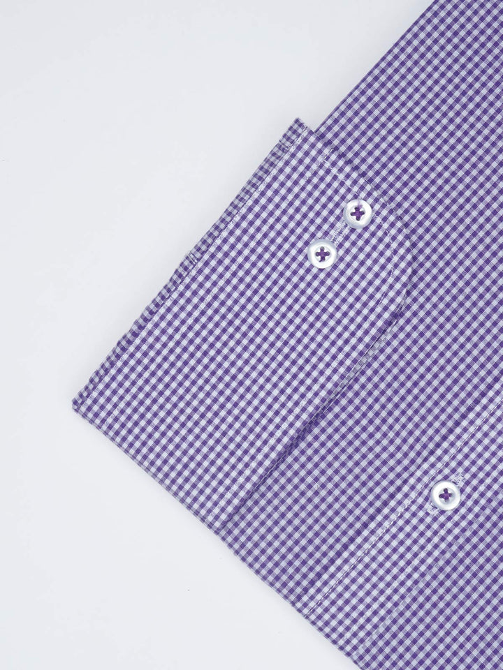 Light Purple Micro Checkered, Elite Edition, Cutaway Collar Men’s Formal Shirt  (FS-1603)