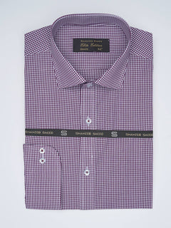 Maroon Micro Checkered, Elite Edition, Cutaway Collar Men’s Formal Shirt  (FS-1605)